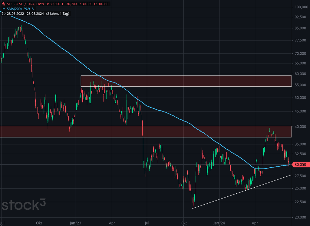 Mittelfristiger Tageschart von Steico
